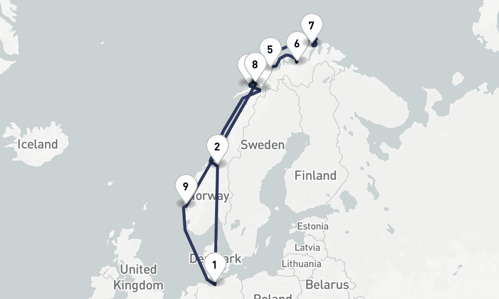 16 days, round-trip Wintertraum - Mit MS Amera bis ans Nordkap 17日間