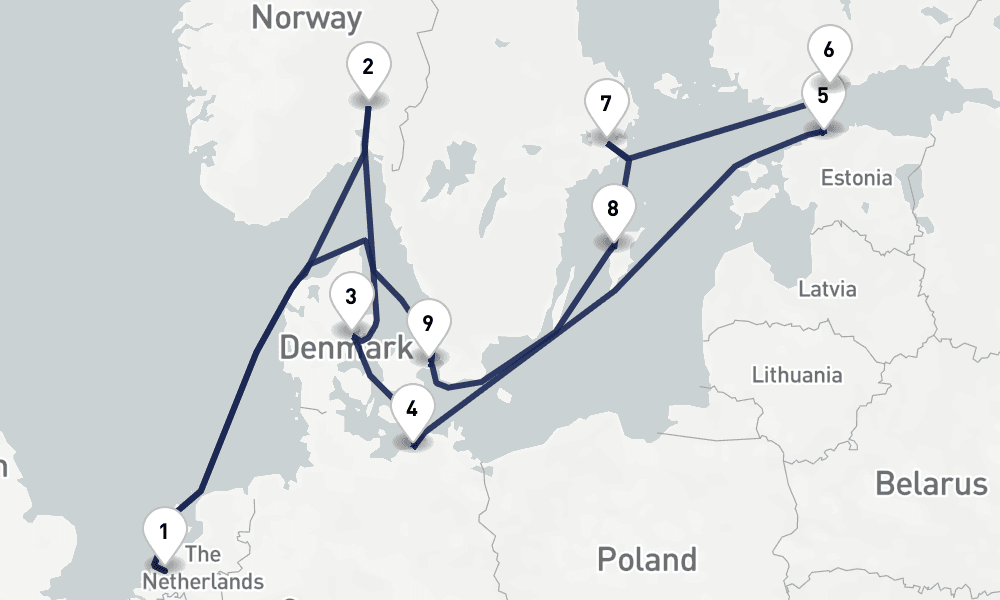 14 days, round-trip Baltic Scandinavian Capitals 15日間