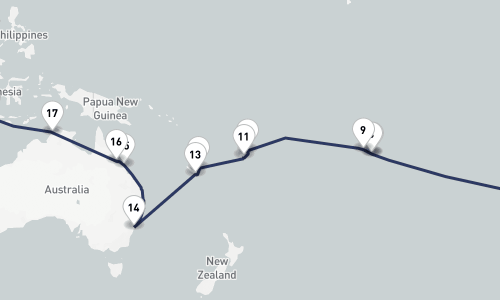 130 days, round-trip Grand World Voyage 131日間