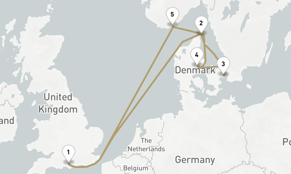 7 days, round-trip Norway And Denmark 8日間