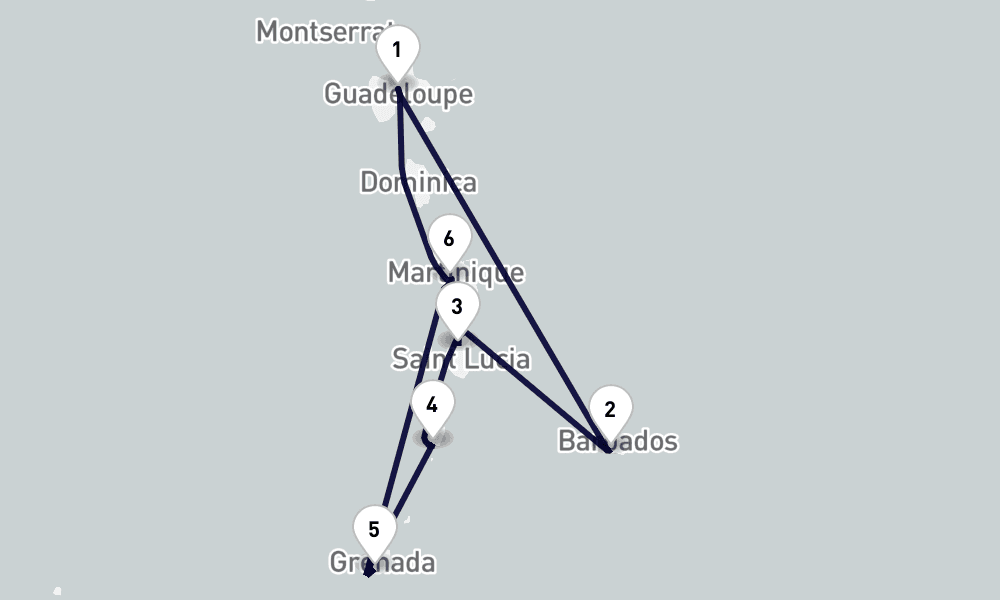 7 days, round-trip Southern Caribbean 8日間