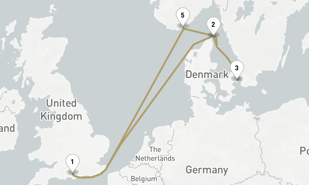 7 days, round-trip Norway And Denmark 8日間