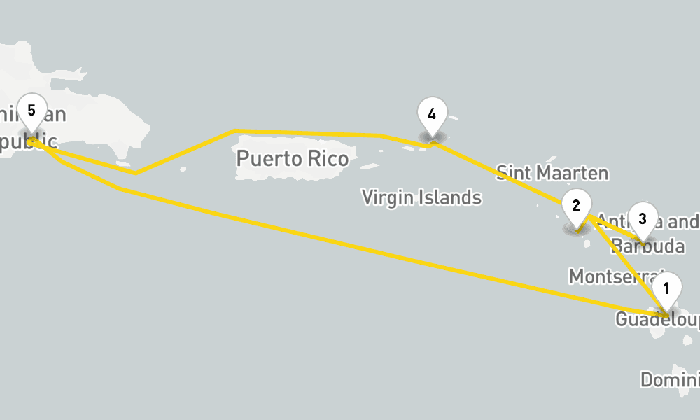 6 days, round-trip Caribbean Antilles from Guadeloupe 7日間