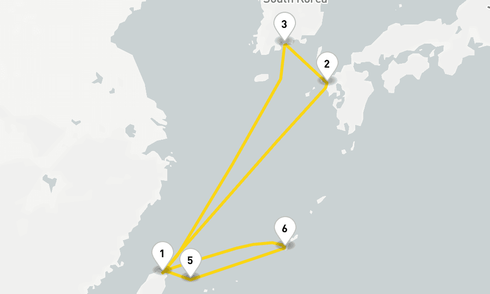 9 days, round-trip Asia from Keelung Taipei 10日間