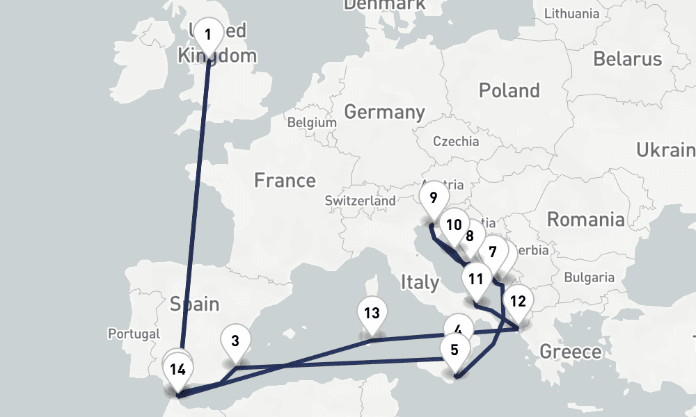 26 days, round-trip Adriatic Discovery with Croatia 27日間