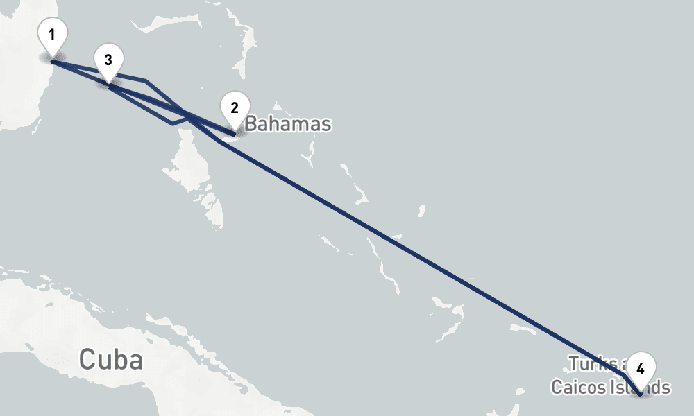 7 days, round-trip Bahamas Grand Turk Cruise 8日間