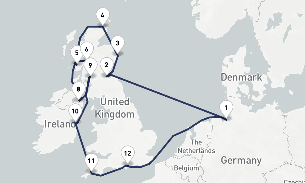 14 days, round-trip Das Beste Britanniens mit MS Amera 15日間
