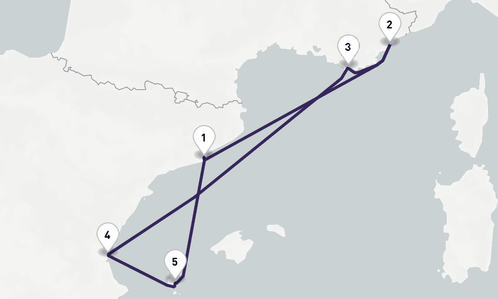 7 days, round-trip French Riviera, Spain Ibiza Overnight 8日間