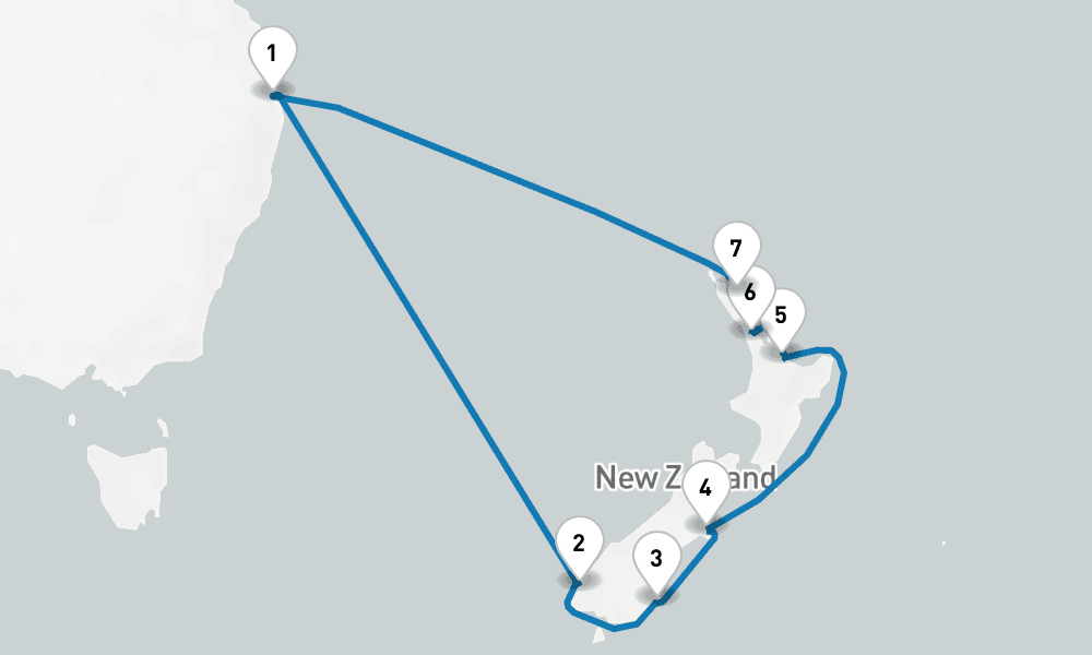 14 days, round-trip New Zealand 15日間