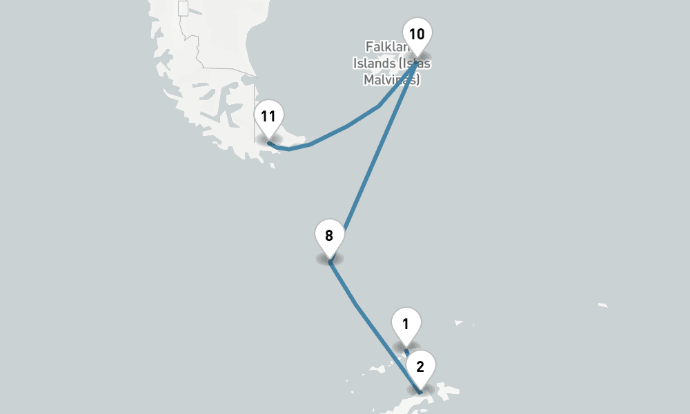 13 days, one-way from King George Island Antarctica to Puerto Williams 14日間