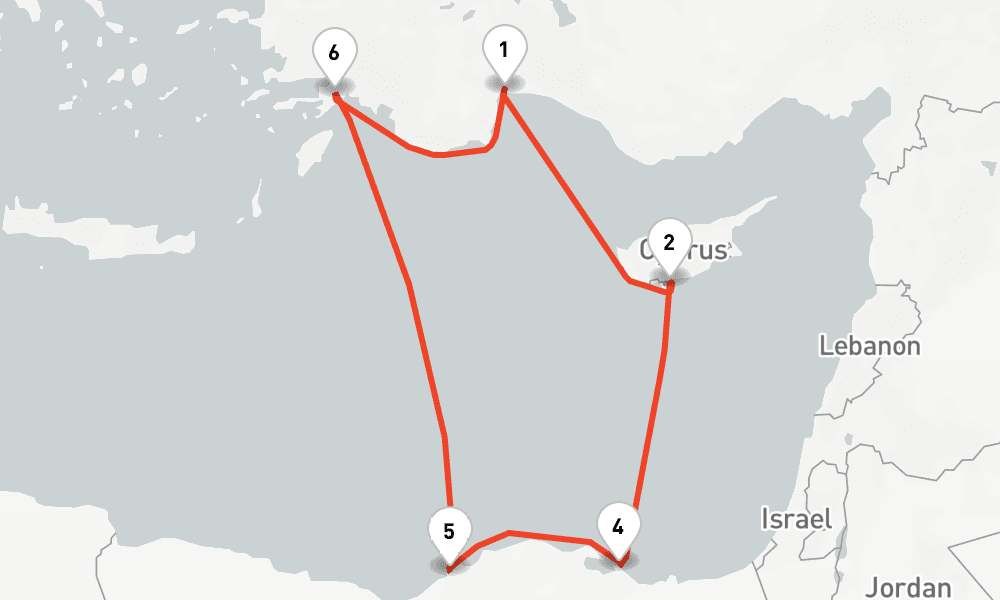 7 days, round-trip Ostliches Mittelmeer mit agypten 8日間