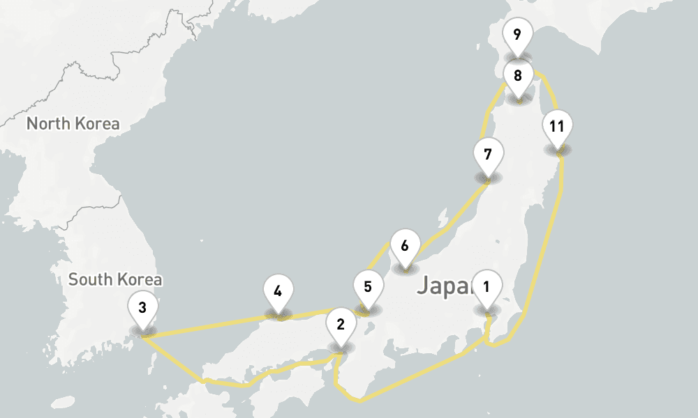 14 days, round-trip Harvest Horizons Japans Coastal Charms 15日間