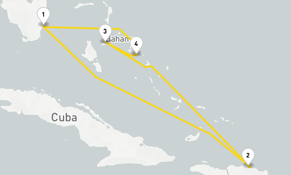 7 days, round-trip Eastern Caribbean 8日間