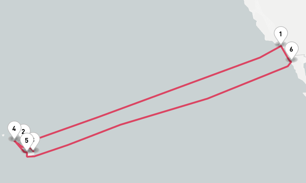 14 days, round-trip Hawaii 15日間