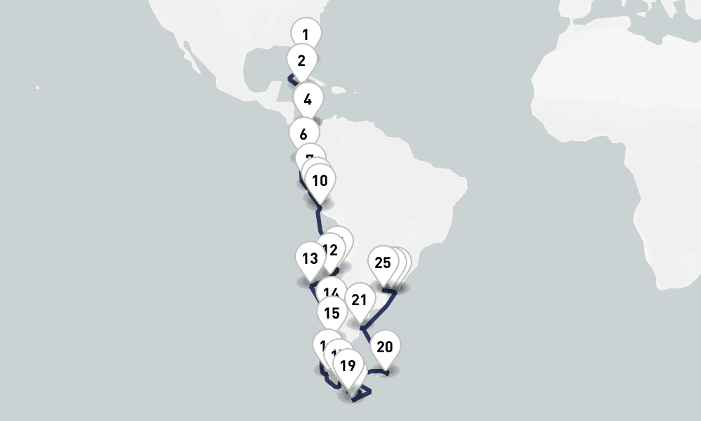 41 days, one-way from Fort Lauderdale to Buenos Aires 42日間