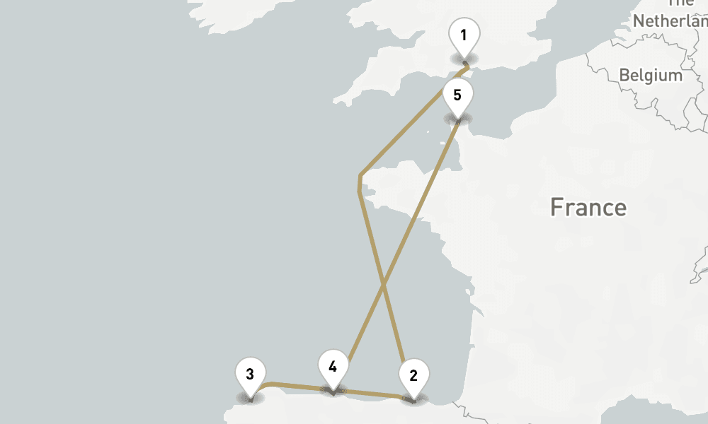 7 days, round-trip Spain And France 8日間