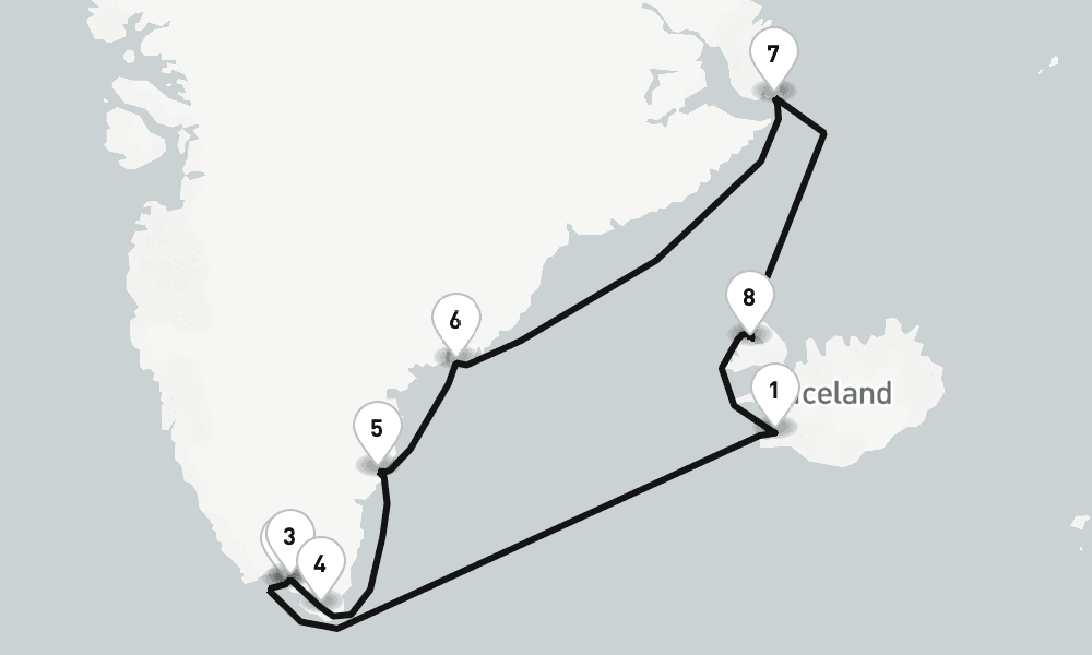 15 days, round-trip Greenland 16日間