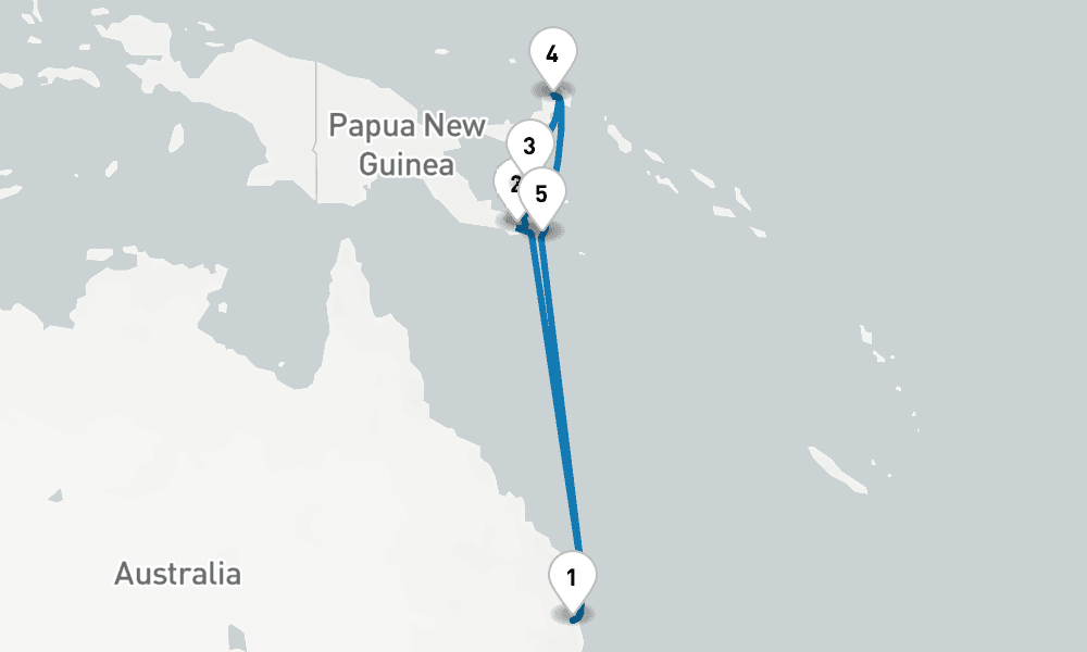 10 days, round-trip Papua New Guinea 11日間