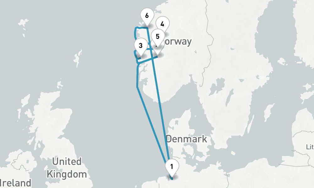 8 days, round-trip Fjordnorwegen fur Naturliebhaber 9日間