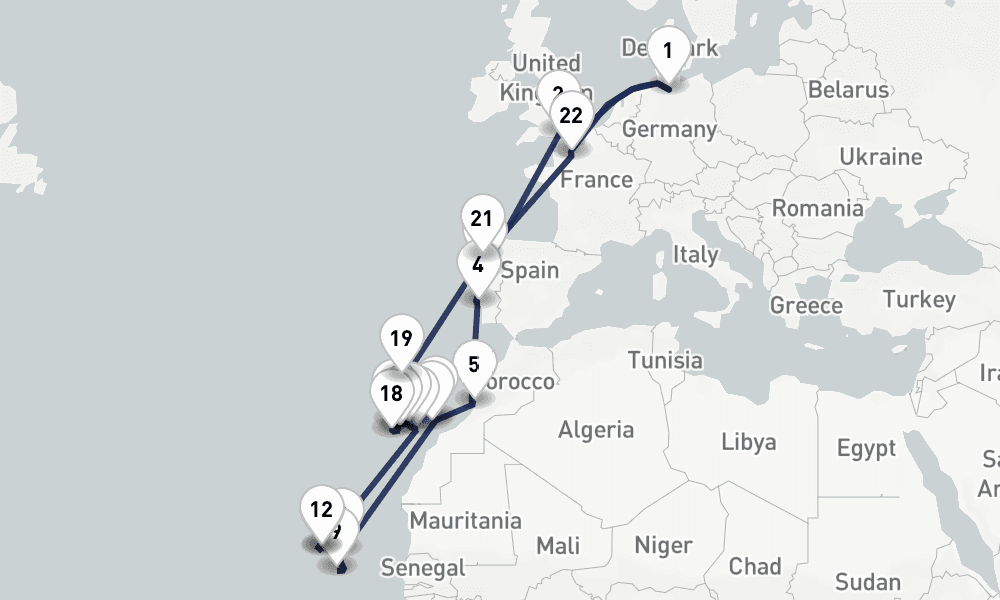 35 days, round-trip Ameras Atlantik-Inselzauber in 35 Tagen 36日間
