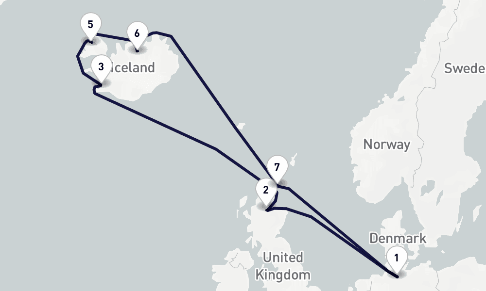 11 days, round-trip Northern Europe 12日間