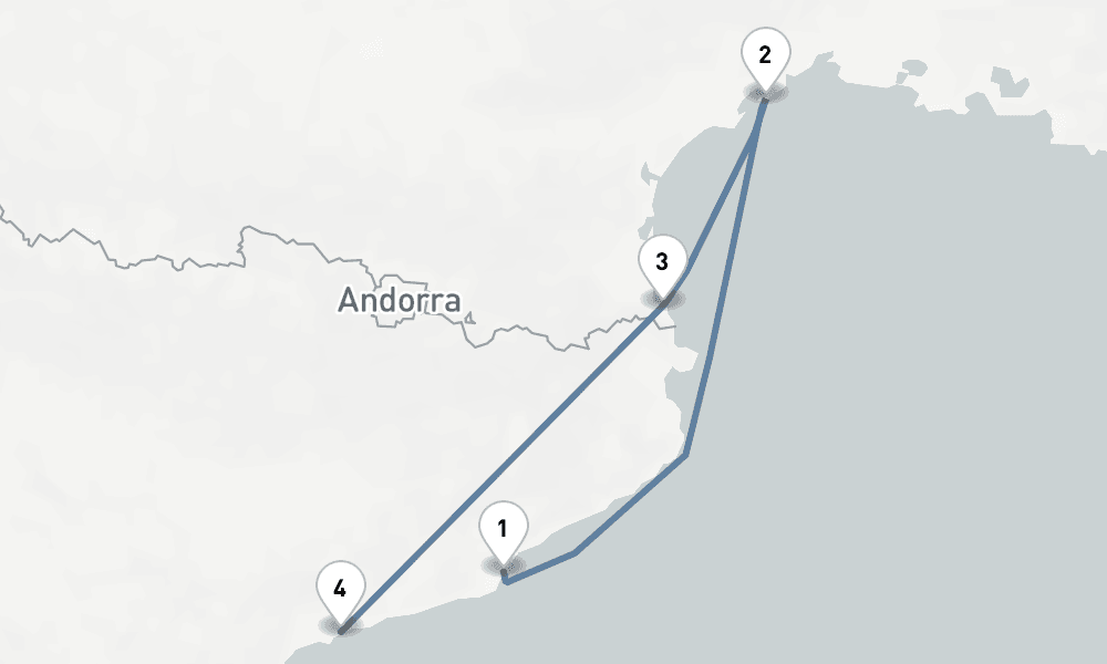3 days, one-way from Barcelona to Tarragona 4日間