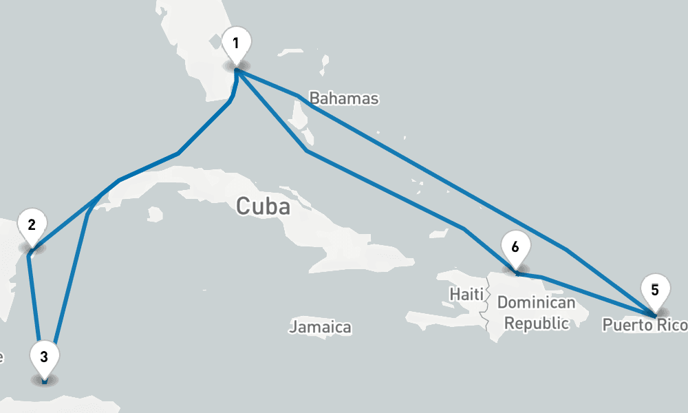 14 days, round-trip EasternWestern Caribbean Adventurer 15日間