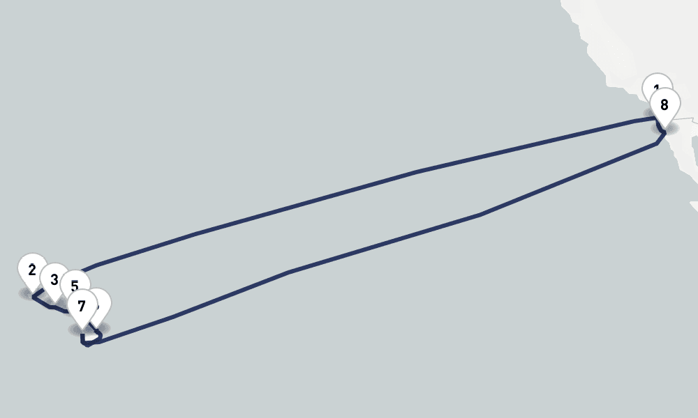 18 days, round-trip Circle Hawaii 19日間