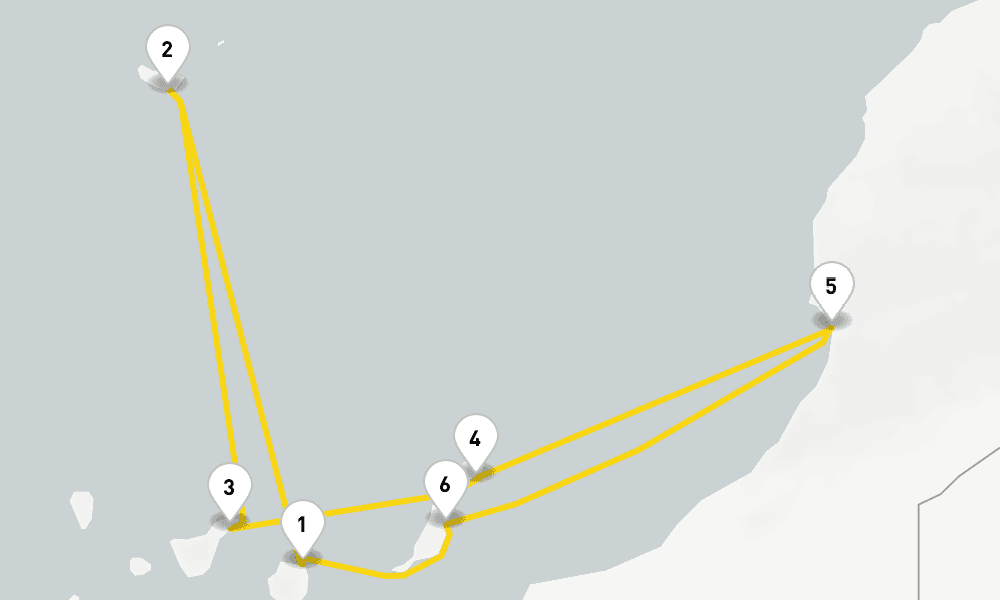 7 days, round-trip Canaries African Atlantic from Las Palmas 8日間