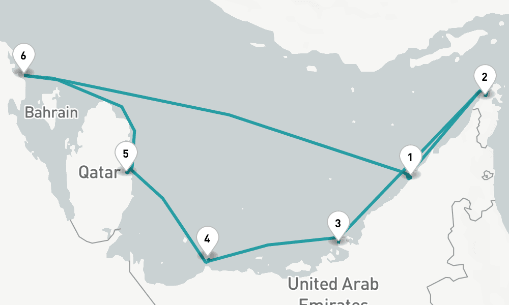 7 days, round-trip Dubai, United Arab Emirates to Dubai, United Arab Emirates 8日間