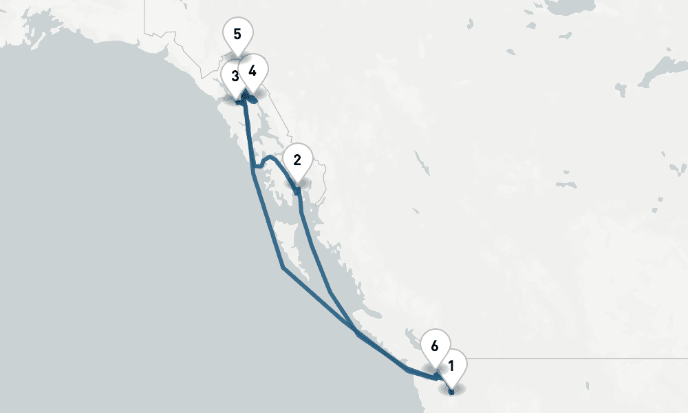 9 nights / 10 days, Seattle (Washington) Round trip