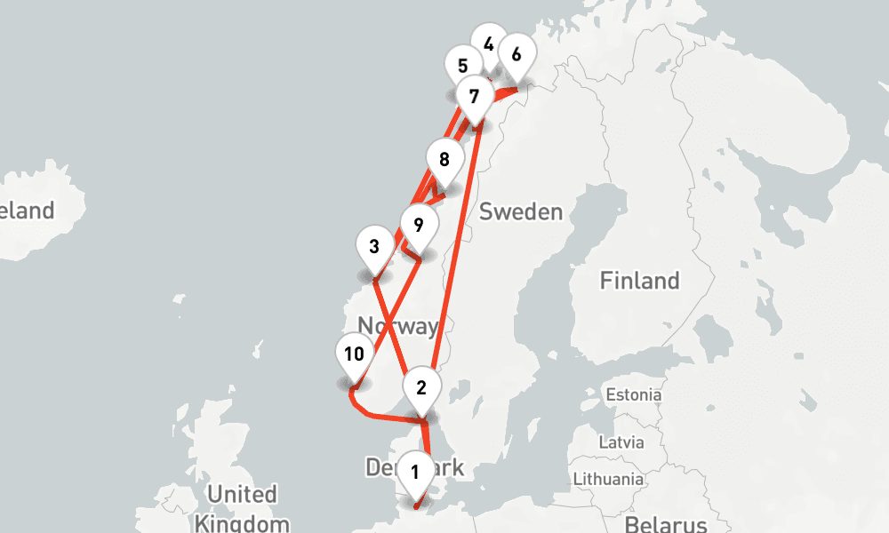 14 nights / 15 days, Kiel Round trip