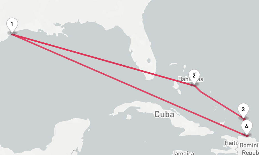 10 nights / 11 days, Galveston (Texas) Round trip