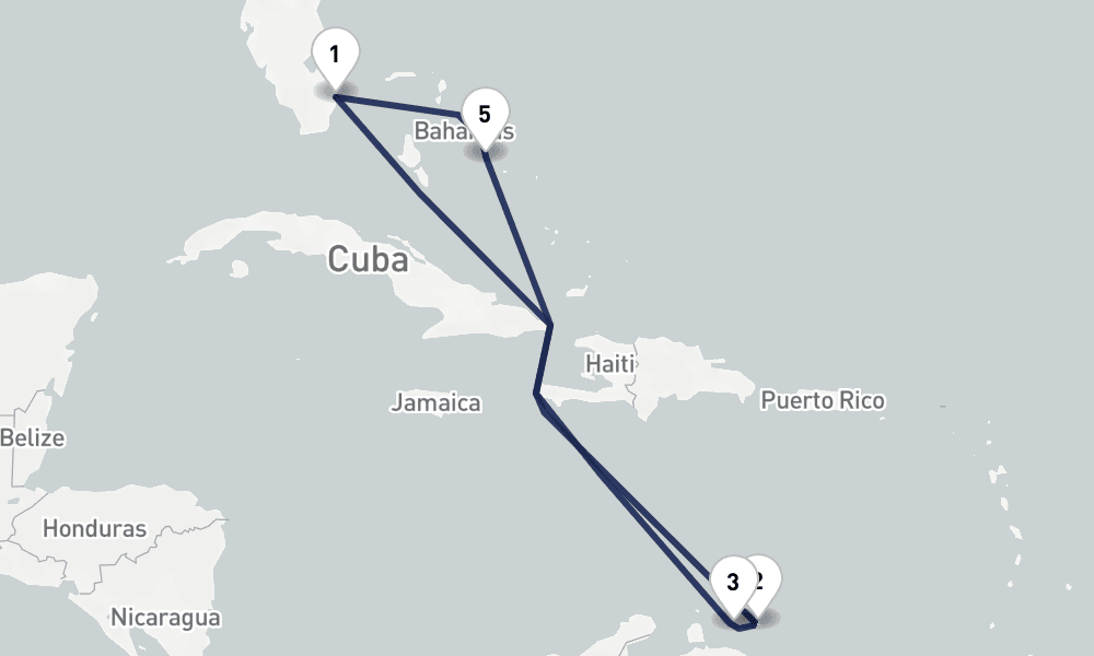 9 days, round-trip Southern Caribbean Holiday 10日間
