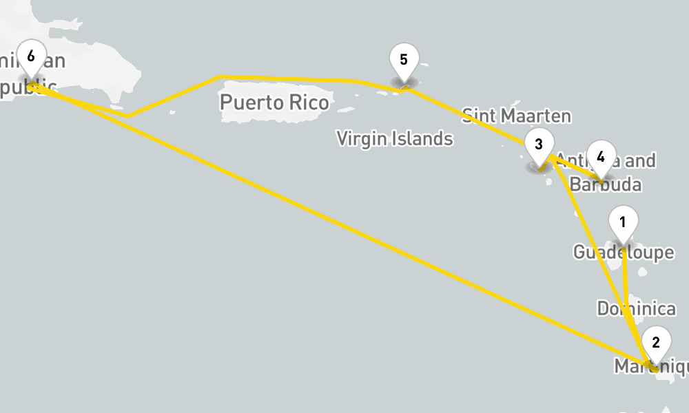 8 days, round-trip Caribbean Antilles from Guadeloupe 9日間