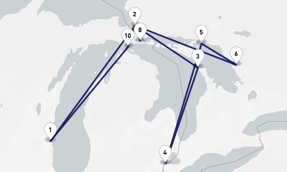 12 days, round-trip CanadaNew England 13日間