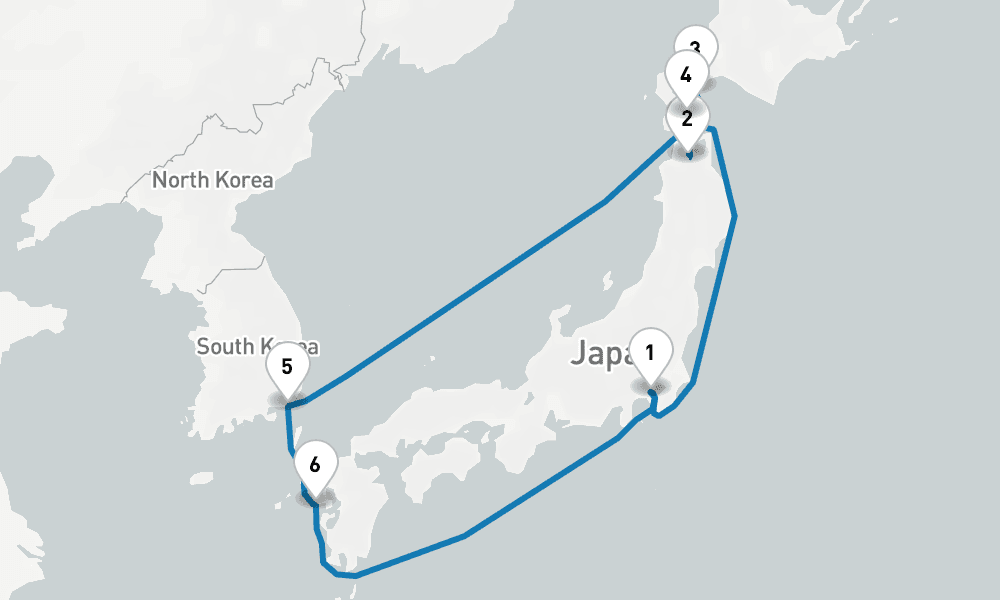 9 days, round-trip Hokkaido Cherry Blossoms 10日間