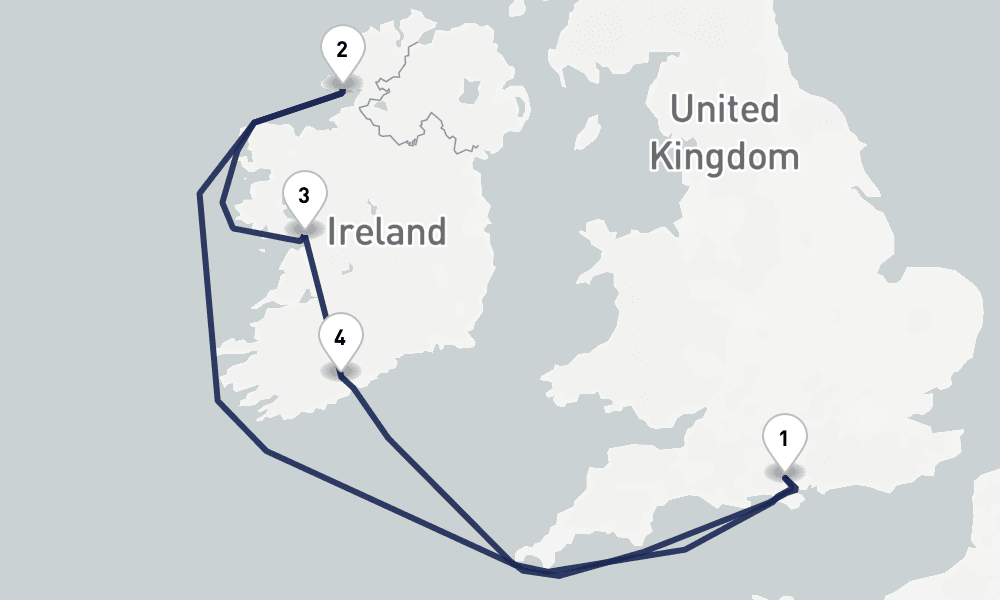 7 days, round-trip Legends Landmarks of Ireland 8日間