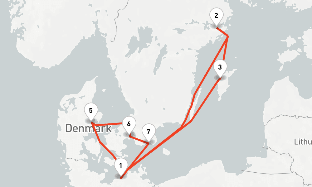 8 days, round-trip Schweden Danemark mit Stockholm ab Warnemunde 1 9日間