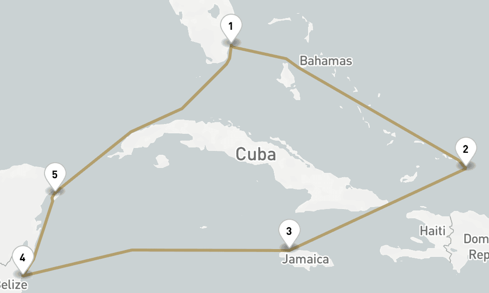 9 days, round-trip Western Caribbean 10日間