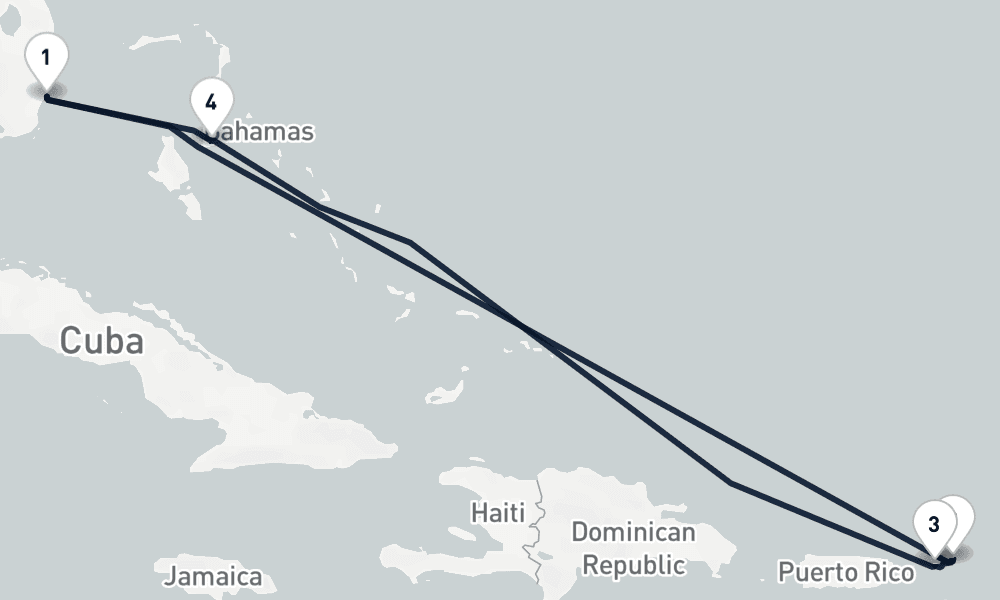 7 days, round-trip Balmy Island Holiday Miami to Miami 8日間