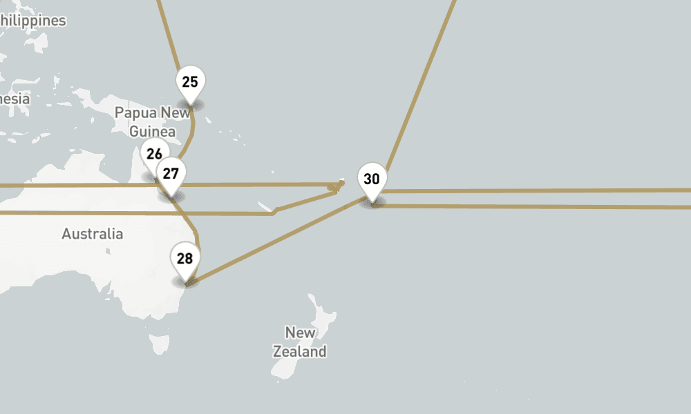 112 days, round-trip Full World Voyage 113日間