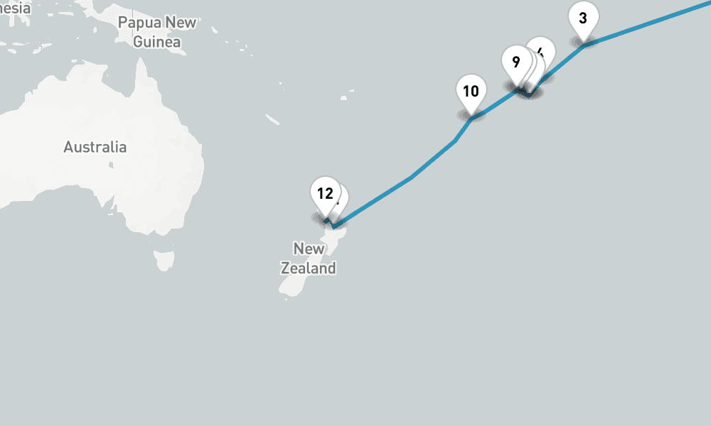 28 days, one-way from Panama City to Auckland 29日間