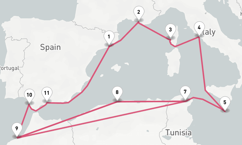 15 nights / 16 days, Barcelona Round trip