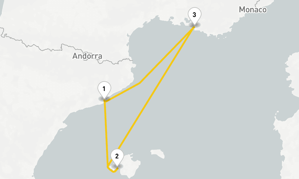 3 days, round-trip Spain France Cruise 4日間