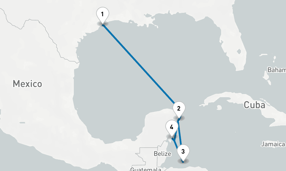 7 days, round-trip Western Caribbean with Mexico 8日間