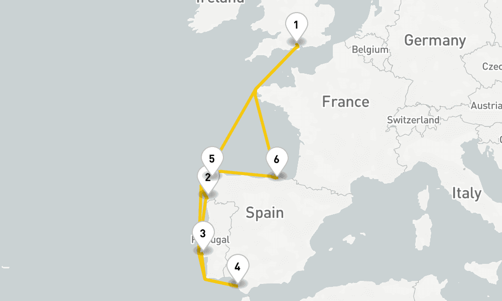 9 days, round-trip Spanish Flair Cruise 10日間