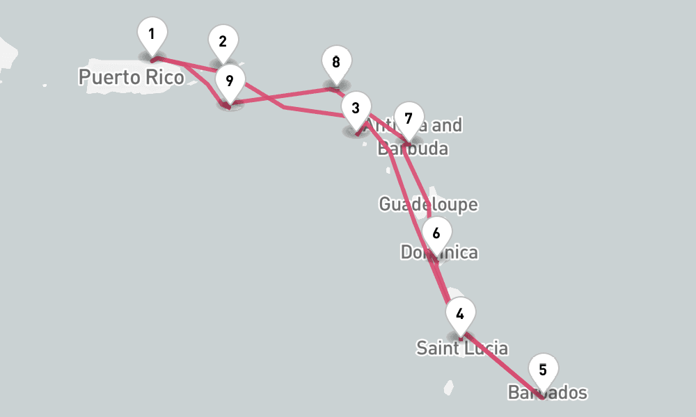 10 days, round-trip West Indies Explorer 11日間