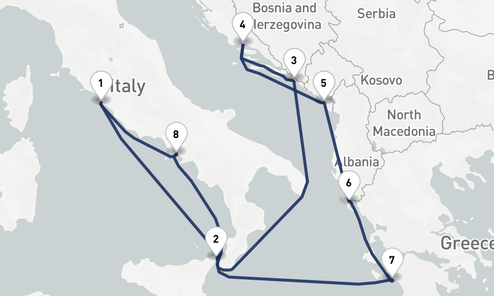 10 days, round-trip Italy, Greece Croatia 11日間
