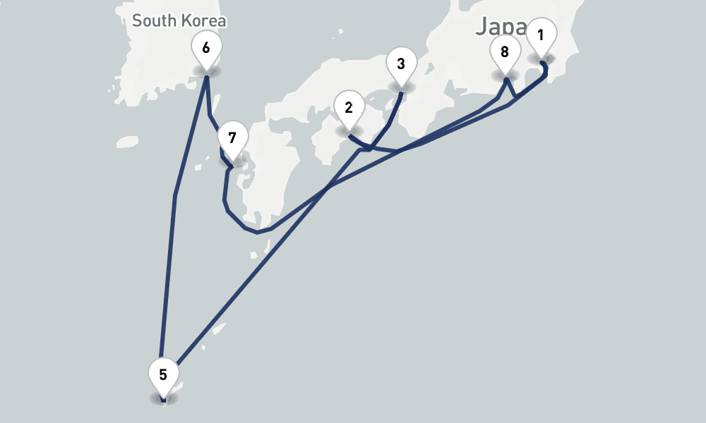 12 days, round-trip Best of Japan 13日間